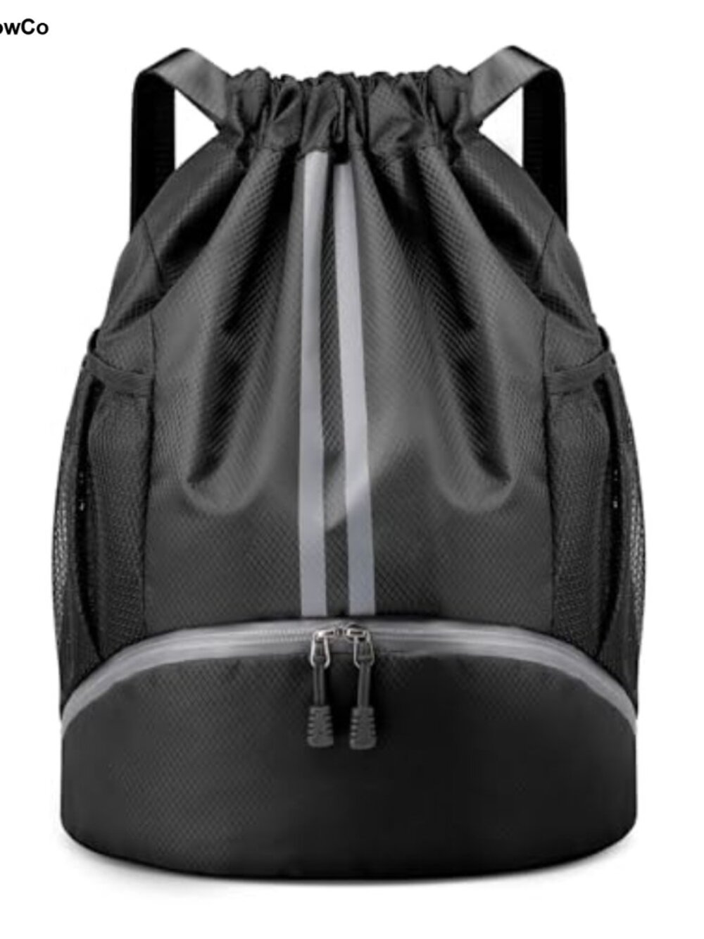 Drawstring Gym Backpack Shoe Wet Compartment Water Resistant Sports Bag